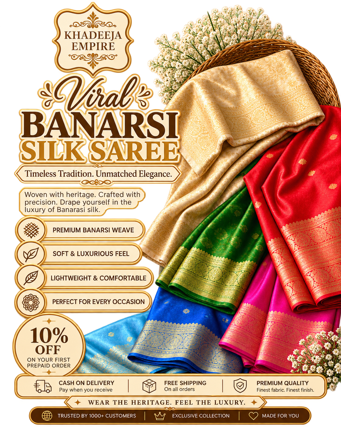 BANARASI SILK SAREES – PREMIUM TRADITIONAL INDIAN SILK SAREE COLLECTION