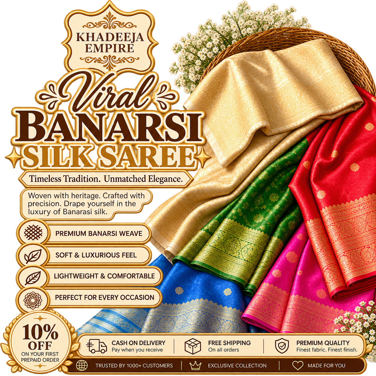 BANARASI SILK SAREES – PREMIUM TRADITIONAL INDIAN SILK SAREE COLLECTION