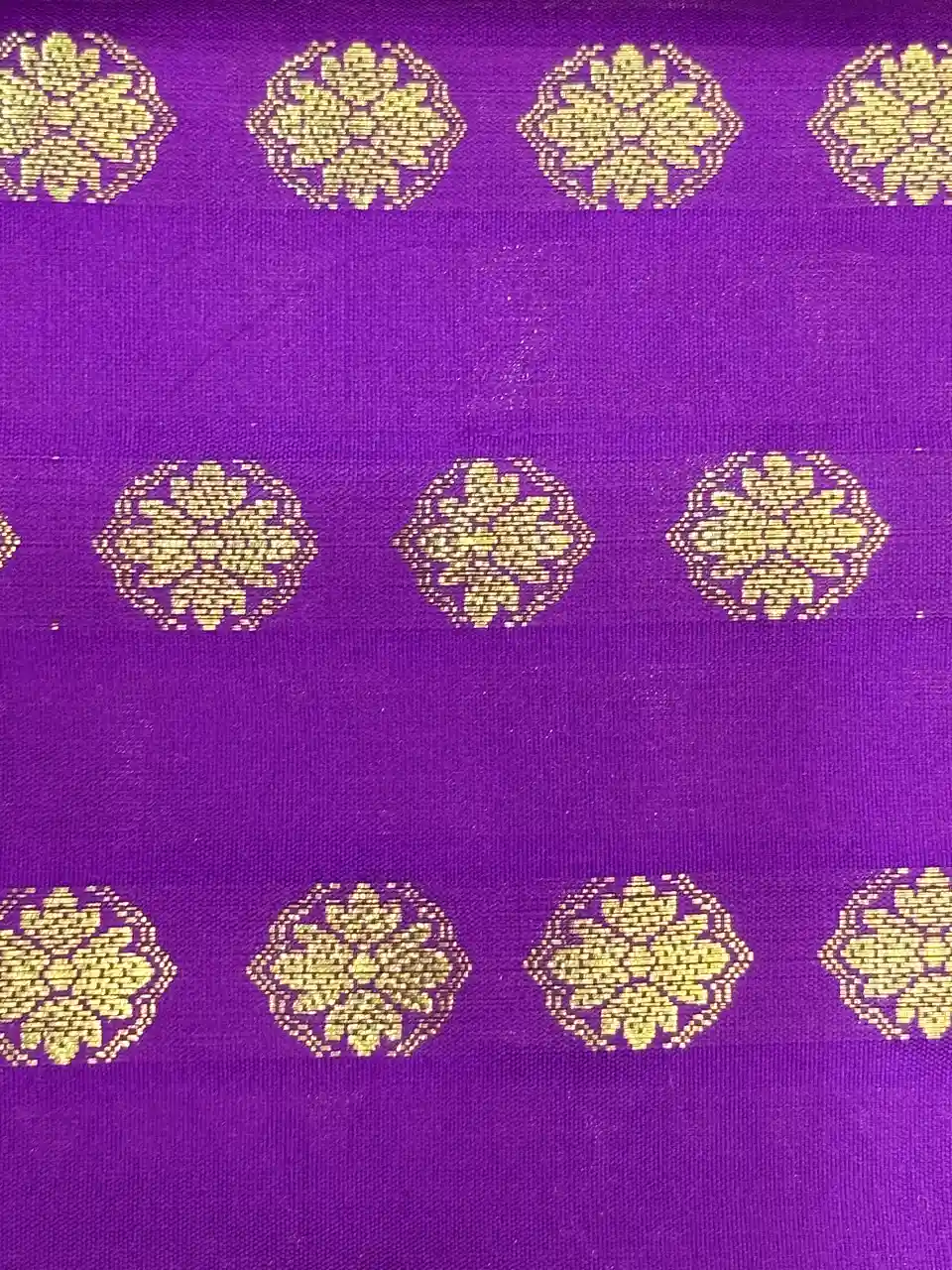 Royal Purple Banarasi Silk Saree with Traditional Zari Border, view 5