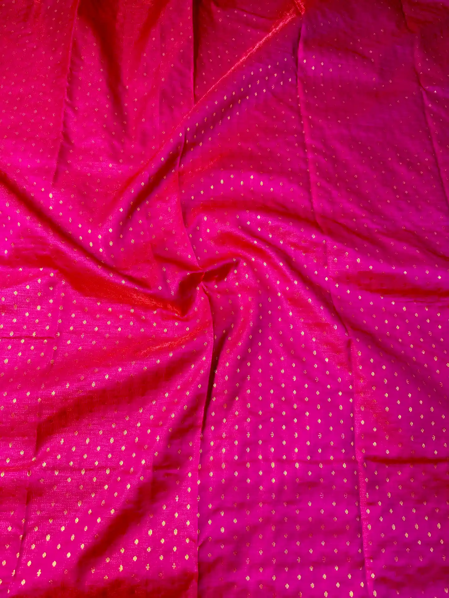 Traditional Rani Pink & Purple Banarasi Silk Saree with Golden Zari Buti & Designer Border, view 3